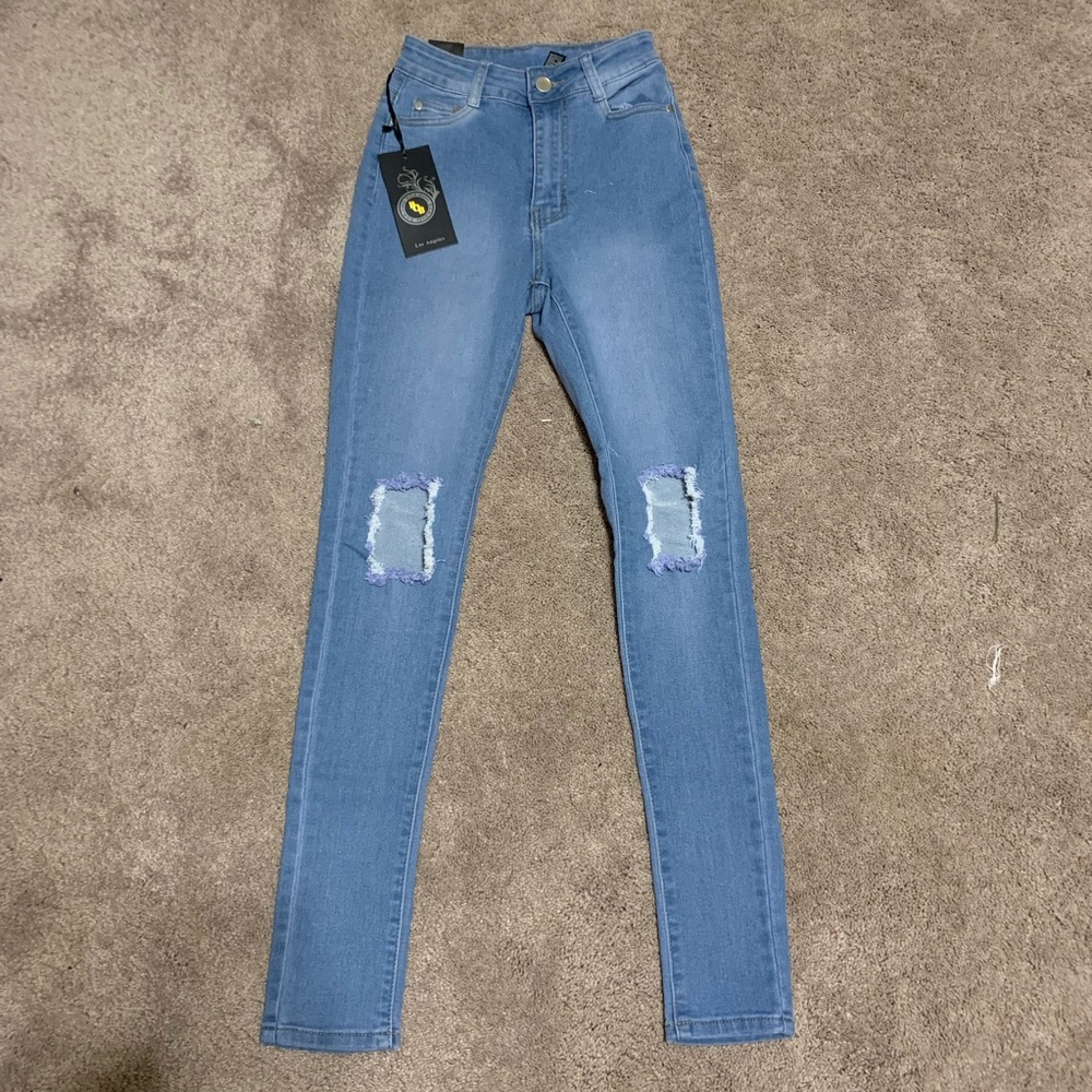 Fashion Nova High Waisted Distressed Jeans